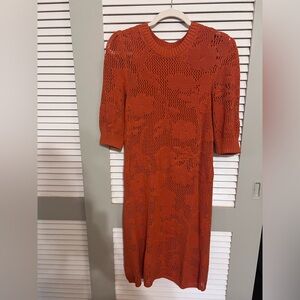 Maeve burnt orange size medium crochet dress.